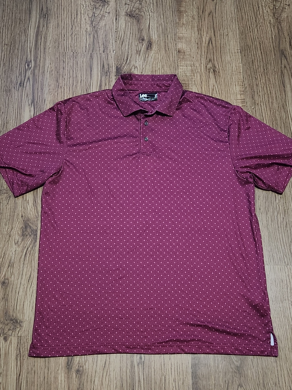 Lee Men’s Golf Burgundy Dot Polo Shirt